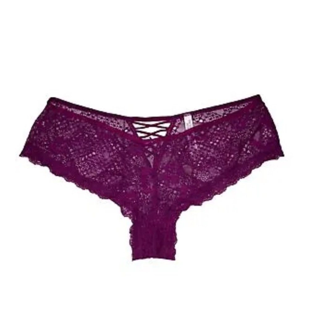 Victoria’s Secret Dream Angels Cheeky Women’s Lace Tie Panty Mulberry Wine XL